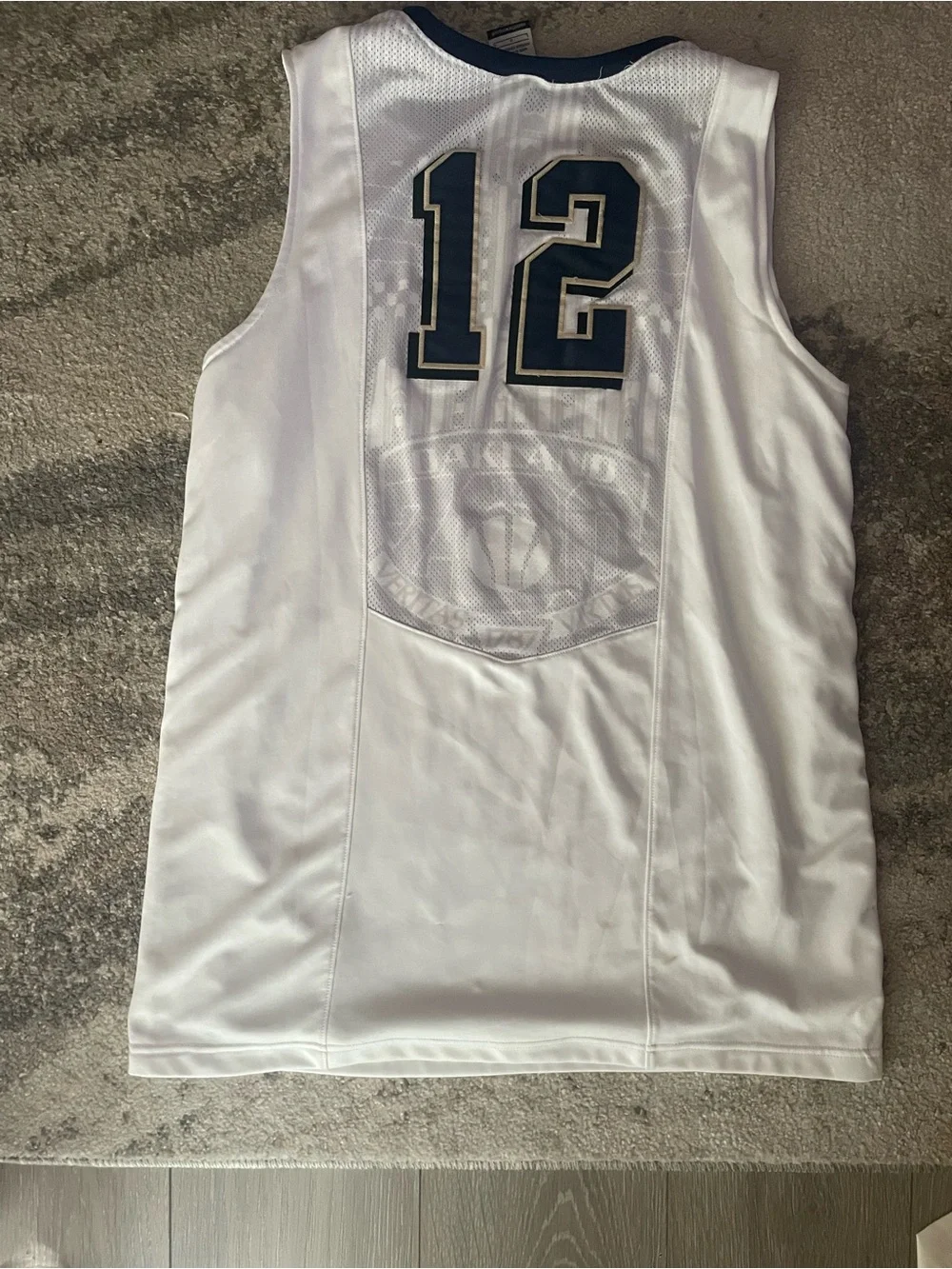 Nike University of Pittsburgh Pitt Panthers #12 Basketball Jersey with Navy Trim